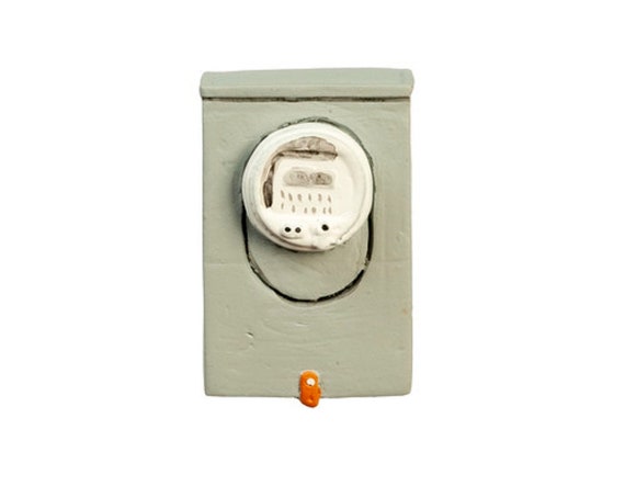 Melody Jane Dollhouse Electric Meter - 1:12 Scale Miniature Garage Kitchen Wall Accessory, Resin, Approx. 33mm Height - View #7