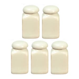 Casa de muñecas gris claro Conjunto de botes Tarros de almacenamiento Accesorio de cocina en miniatura