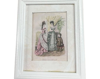 Dolls House Miniature Accessory Evening Fashion Painting White Frame