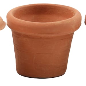 Dolls House Round Terracotta Standard Flower Plant Pot Garden Outdoor Accessory