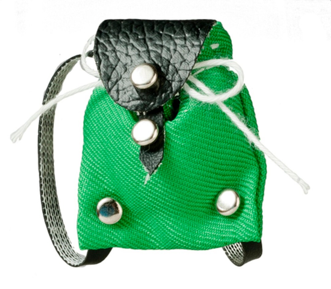Melody Jane Dollhouse Miniature Green Backpack - 1:12 Scale Modern Bag Accessory For Dolls Houses - View #2