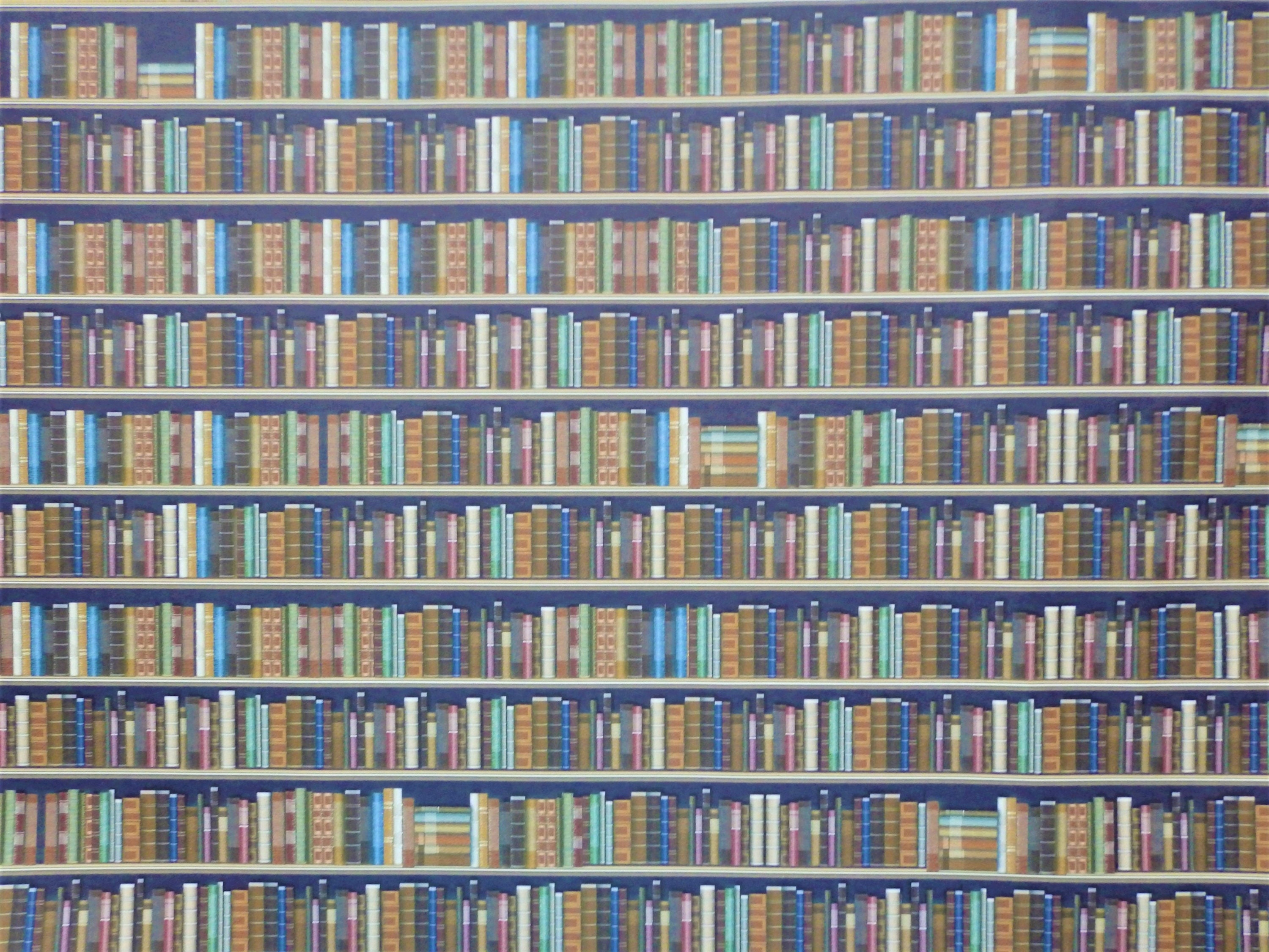 Panorama-Tapete Bibliothek Design - Bücherregal Retro Vliestapete 416x254cm