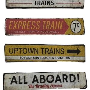 Dolls House Trainspotter Wall Decor Accessory Set Vintage Platform Signs Card