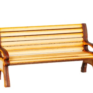 Dolls House Wooden Slat Garden Bench Miniature Outdoor Park Furniture