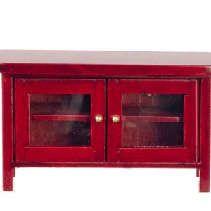 Dolls House Modern Mahogany Cabinet TV Stand Miniature Living Room Furniture