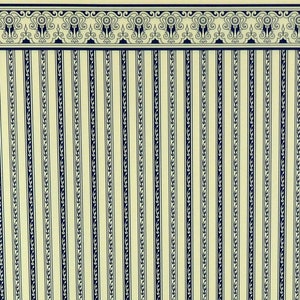 Dolls House Blue Cream Regency Stripe Carta da parati in miniatura
