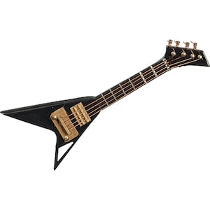 Puppenhaus E-Gitarre V Typ Schwarz Miniatur Musikzimmer Schulinstrument