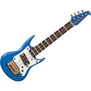 Dolls House Electric Guitar S Type Blue Miniature Music Room School Instrument