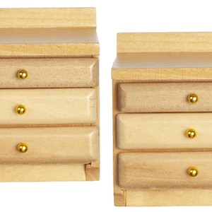 Poppenhuis Bedside Chest Nachtkastje Eiken Miniatuur SlaapkamerMeubels 1:12 Schaal