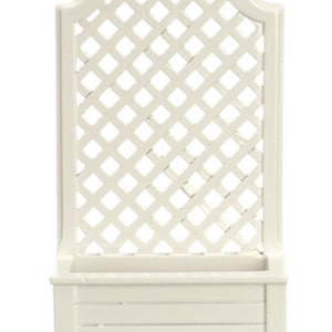 Dolls House White Planter with Trellis Garden Screening Miniature Furniture