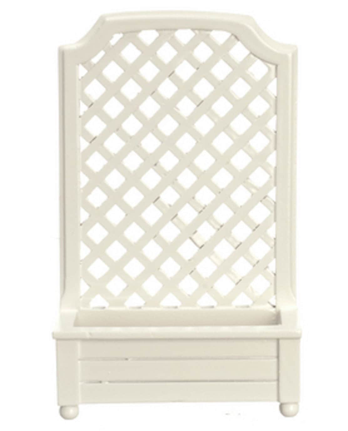Dolls House White Planter with Trellis Garden Screening Miniature Furniture
