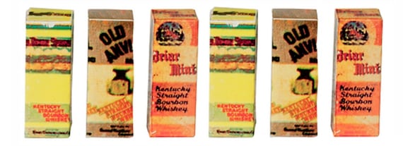 Melody Jane Miniatur Whiskey Flaschen Set – 6-teiliges BAR Zubehör Im Maßstab 1:12 Für Puppenhäuser