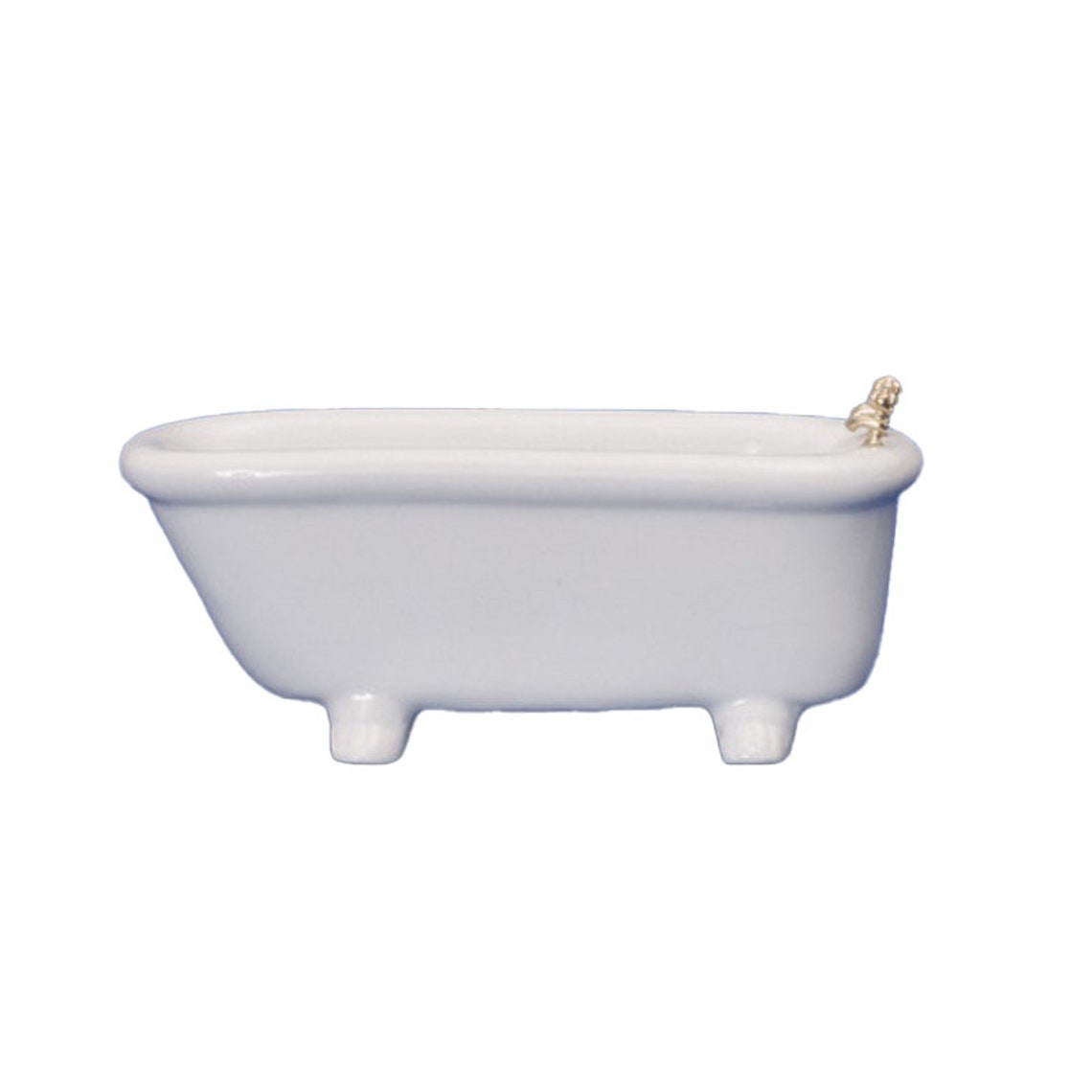 Melody Jane Puppenhaus Badewanne - Weißes Porzellan, 1:12 Maßstab, Miniatur-Badezimmermöbel