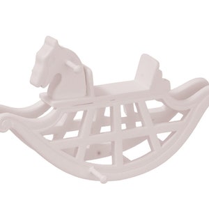 Dolls House Rocking Horse JBM Miniature Nursery Furniture Baby Toy 1:12 Pink