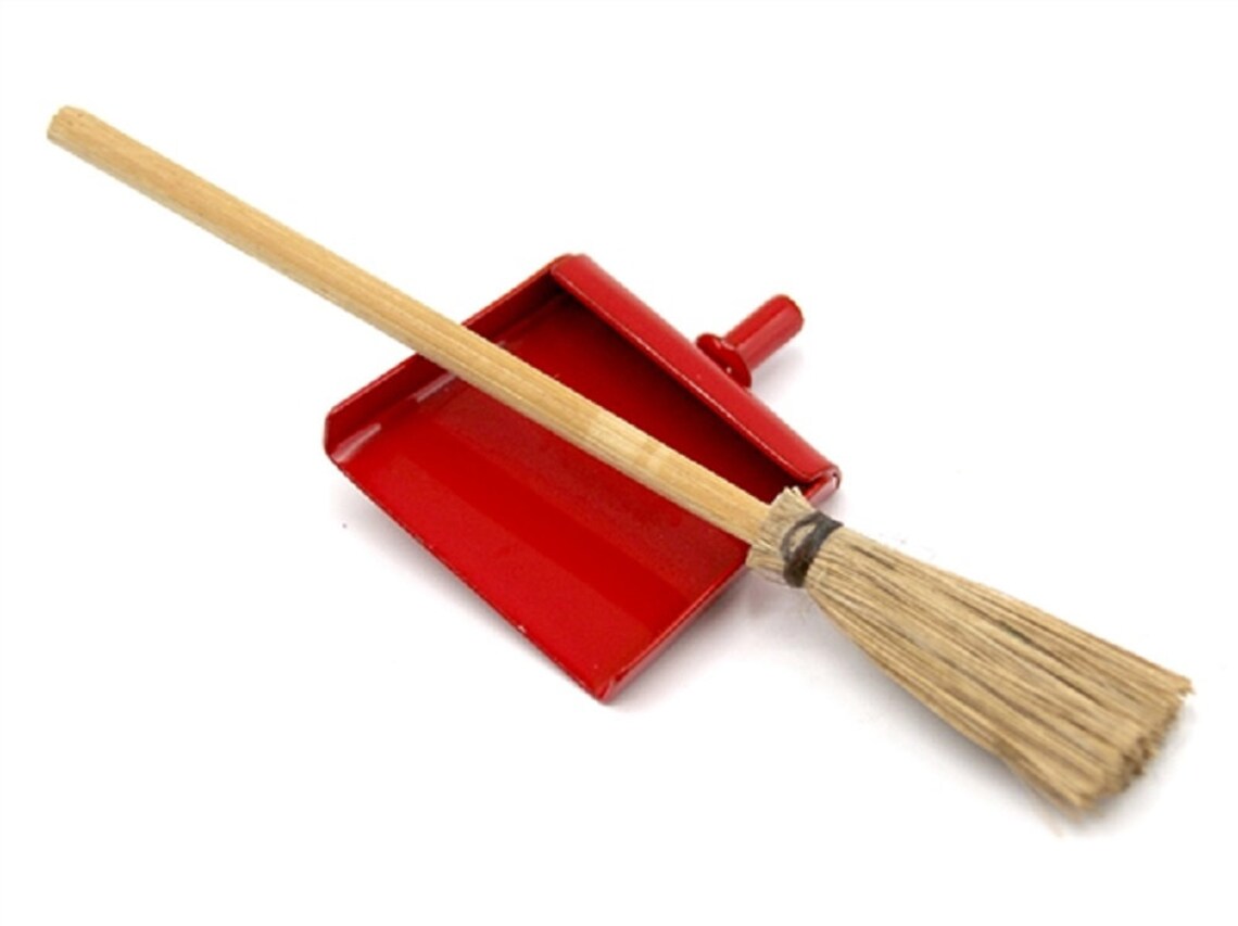 Dolls House Red Dustpan & Brush Besom Broom Miniature Etsy