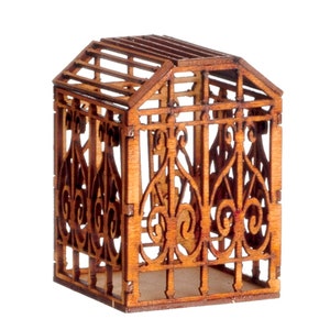 Dolls House Large Bird Aviary Cage Miniature Laser Cut Wooden Pet Accessory