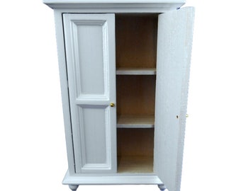 Miniatura Armadio Per Casa Delle Bambole Scala 1:12 - Legno Bianco, Camera Da Letto