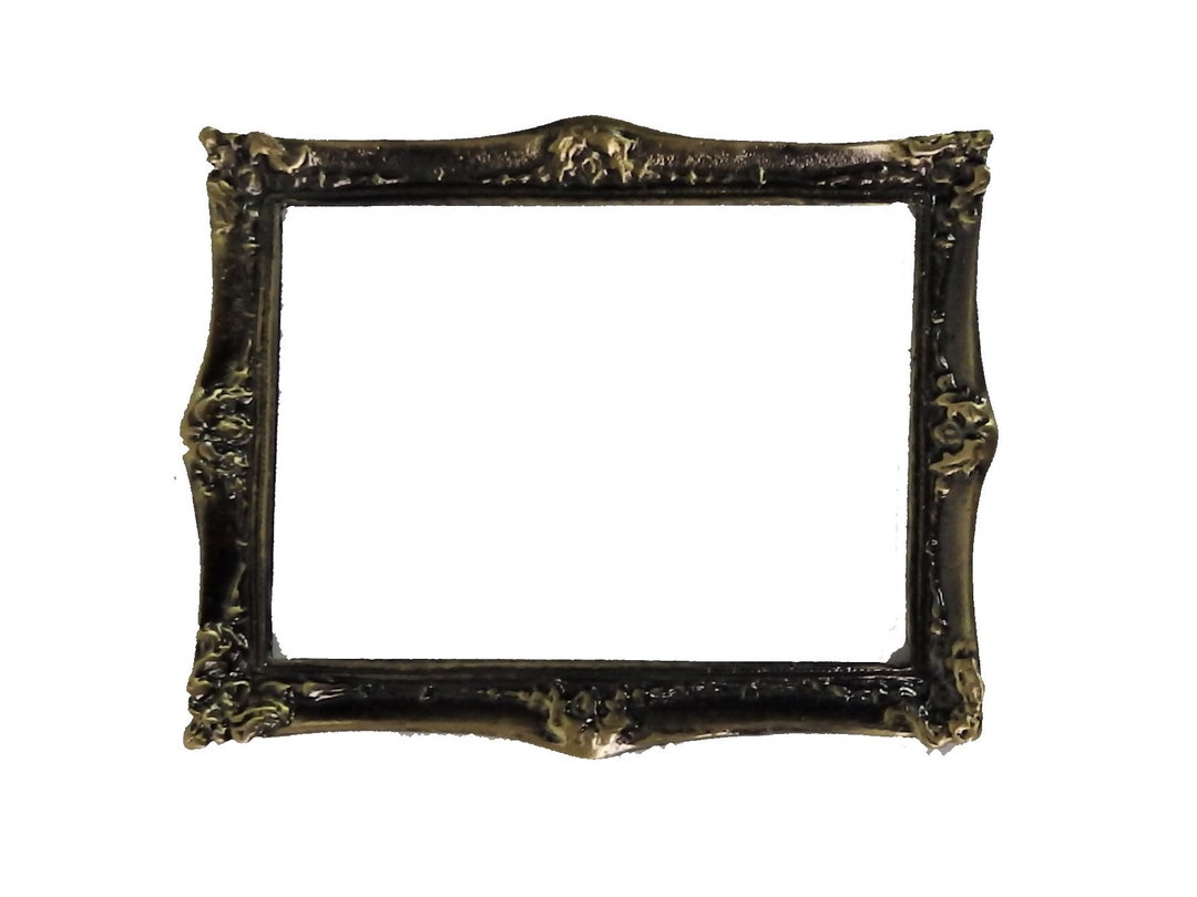 Melody Jane Puppenhaus Leerer Bilderrahmen Antik Gold - Rechteckig, Maßstab 1:12, Größe 45x37mm