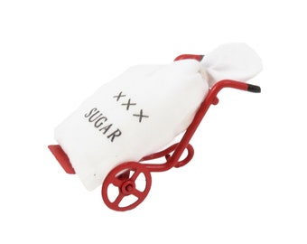 Dolls House Sack Truck &amp; Sugar 1:24 Scale Half Inch Shop Store Accessory
