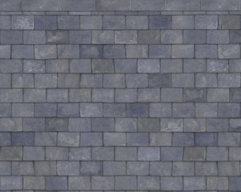 Dolls House Slate Roof Paper Miniature Print Exterior Wallpaper 1:12 Scale