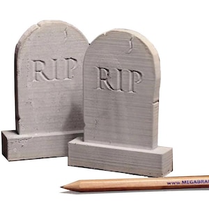 Dolls House 2 Gravestone Tombstone Headstone Halloween Graveyard 1:12 Accessory