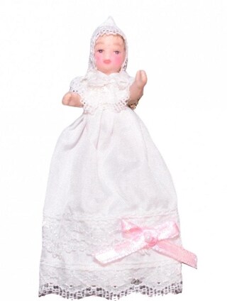 Melody Jane Bambola In Porcellana Vittoriana Con Abito Grigio – Scala 1:12, Altezza 14 Cm, Per Casa Delle Bambole