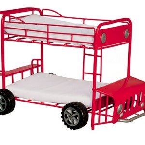 Dolls House Double Decker Bus Bunk Bed Miniature Bedroom Furniture Bunkbeds