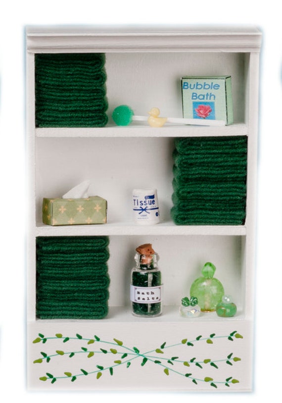 Dolls House Shelf Unit Dark Green Towels & Accessories Etsy