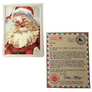 Casa de muñecas Carta de Papá Noel Papá Noel Accesorio de vacaciones Tarjeta 1:12