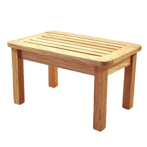 Dolls House Bare Wood Garden Coffee Table Miniature Wooden Patio Furniture 1:12