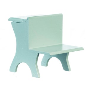 Dolls House Grey Wooden Child&#39;s Desk Old Fashioned School Furniture 1:12 Scale