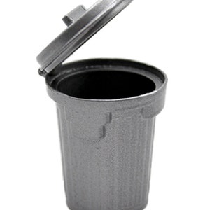 Dolls House Silver Metal Dustbin Trash Bin Garbage Can 1:12 Garden Accessory