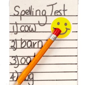 Dolls House Child's Spelling Test 1:12 Scale Homework School Desk Accessory