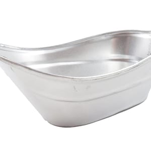 Dolls House Silver Oval Galvanized Round Bath Tub Container Bathroom Accessory