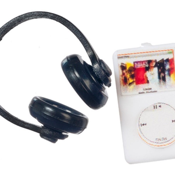 Puppenhaus MP3 Player mit Kopfhörer Miniatur Modern 1:12 Zubehör