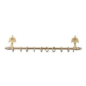 Dolls House Gold Extending Curtain Rod &amp; Rings Rail Pole Window Accessory 1:12