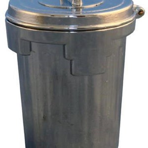 Dolls House Silver Metal Dustbin Trash Garbage Can Miniature Garden Accessory