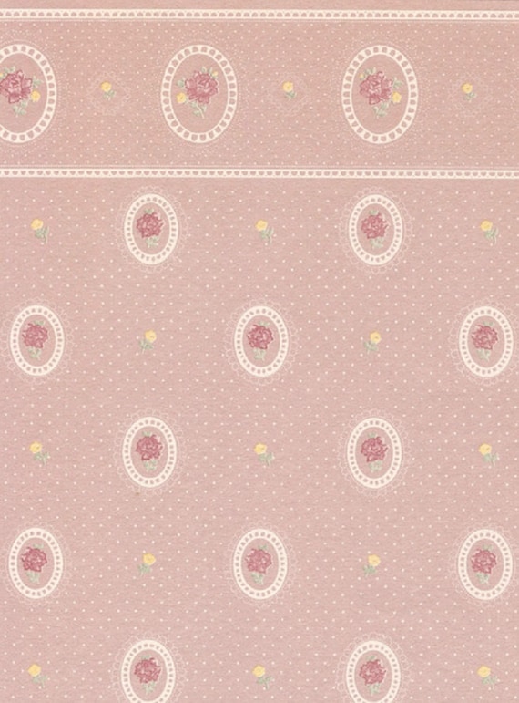 Dollhouse Miniature Wallpaper - Cameo Reverse Grey Print, 3 Sheets For 1:12 Scale Dollhouses