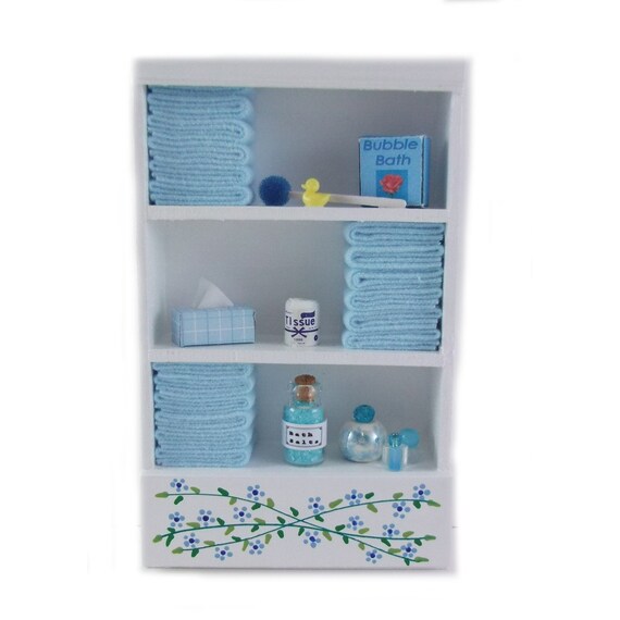Dolls House Shelf Unit Light Blue Towels & Accessories Etsy