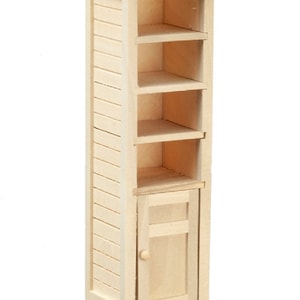 Dolls House Tall Slim Space Saver Bathroom Cabinet Unfinished Furniture Cupboard