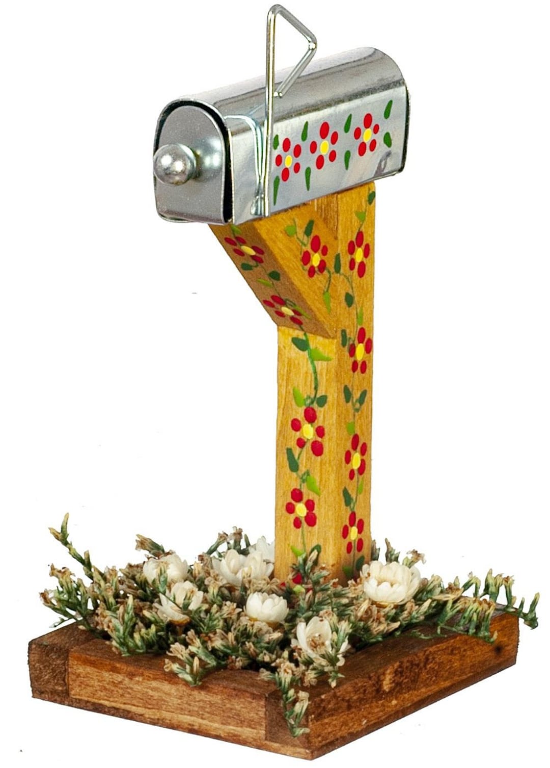 Dolls House Mailbox Mail Post Box With Floral Stand Miniature Etsy