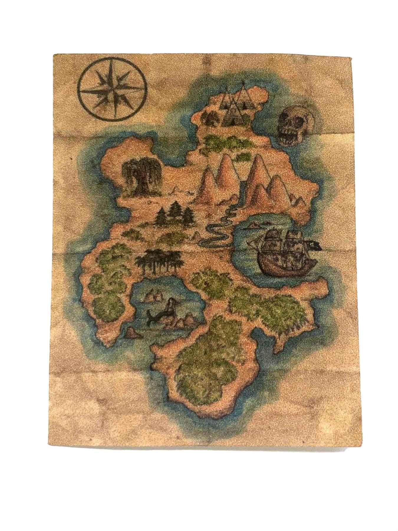 Dolls House Pirate Treasure Map Poster Miniature Décor Accessory 1:12 Scale