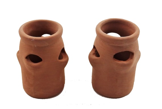Melody Jane Dolls House 2 Large Clay Terracotta Plant Pots Garden Accessory Melody Jane Dolls House 2 Large Clay Terracotta Plant Pots Garden Accessory