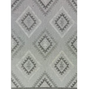 Dolls House Outdoor Rug Grey on Grey 1:12 Modern Garden Accessory Printed Card
