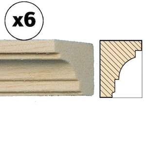 Dolls House Cornice 17.1/2&quot; x 1/2&quot; Coving 450mm x 13mm Bare Wood Pack of 6