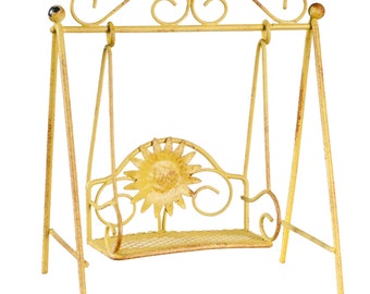 Casa de Muñecas Columpio Infantil Muebles de Jardín Shabby Chic Verde