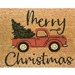 Zerbino per porta della casa delle bambole Buon Natale Camion rosso in miniatura Accessorio gradino ingresso 1:12 Scheda stampata