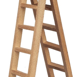 Dolls House Large Set of Step Ladders Miniature Walnut Garden Accessory 1:12