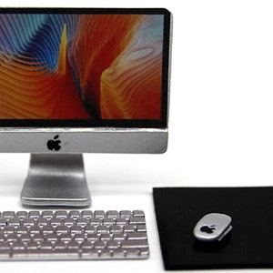 Dolls House PC Computer Bundle Monitor Keyboard Mouse Modern Study Accessory