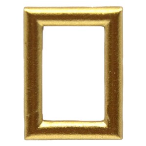 Puede incluir: Un marco de imagen de color dorado con un diseño simple y rectangular.